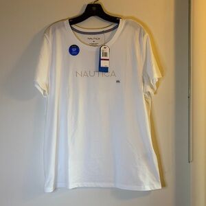 Nautical bright white shirt Sz 18W